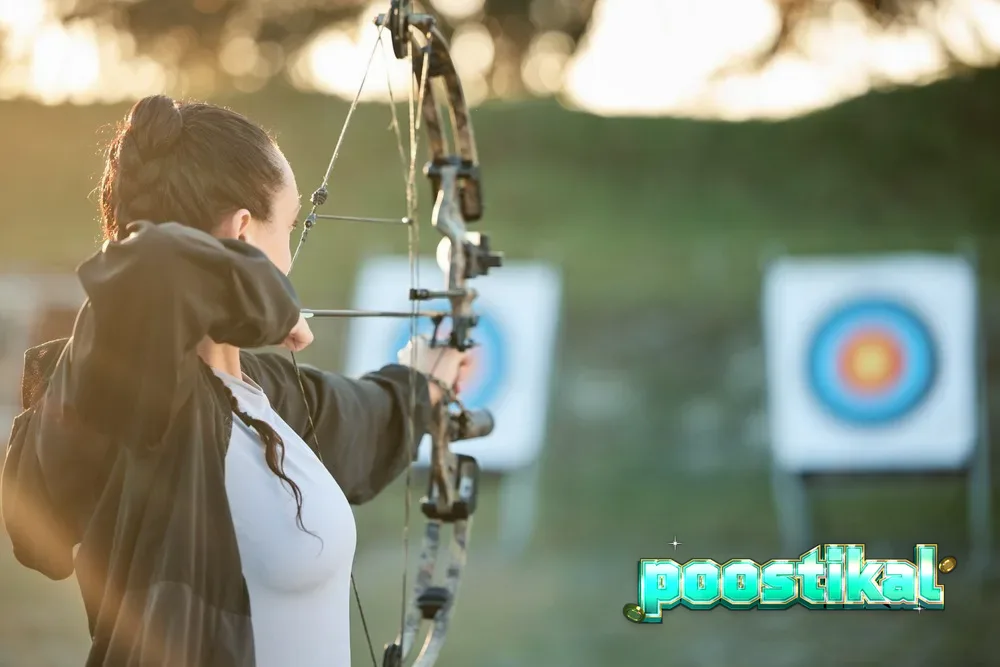 Pemain sedang menikmati permainan slot di perangkat seluler dengan latar belakang kasino daring.
