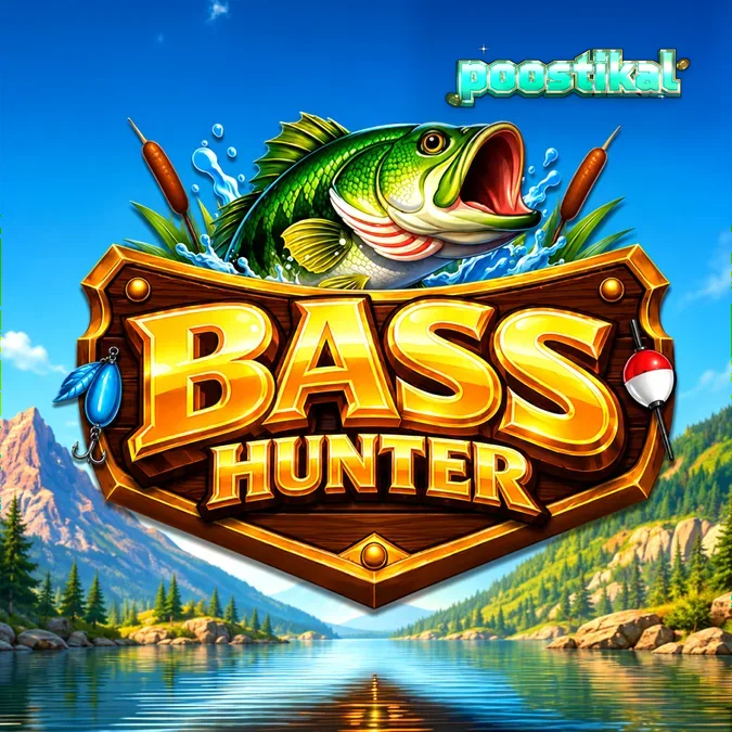 Tampilan visual slot Bass Hunter dengan latar belakang danau yang tenang